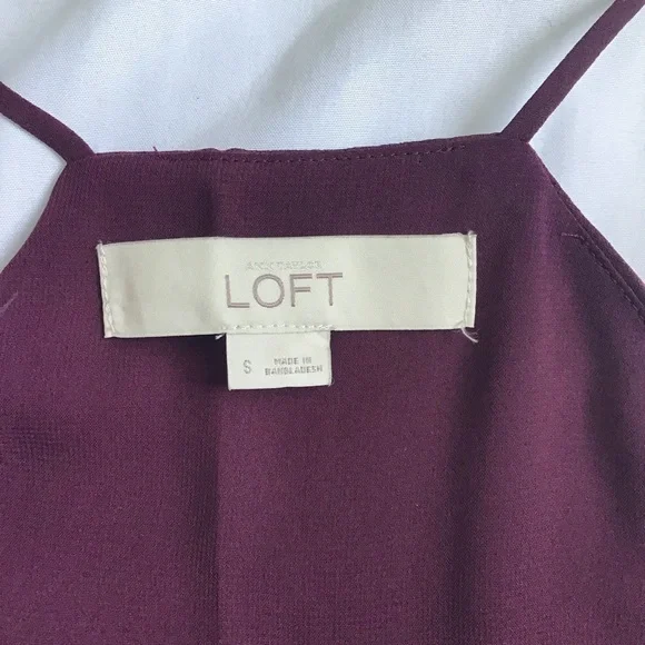 LOFT Womens Strappy Maroon Racerback flowy tank - Picture 4 of 5